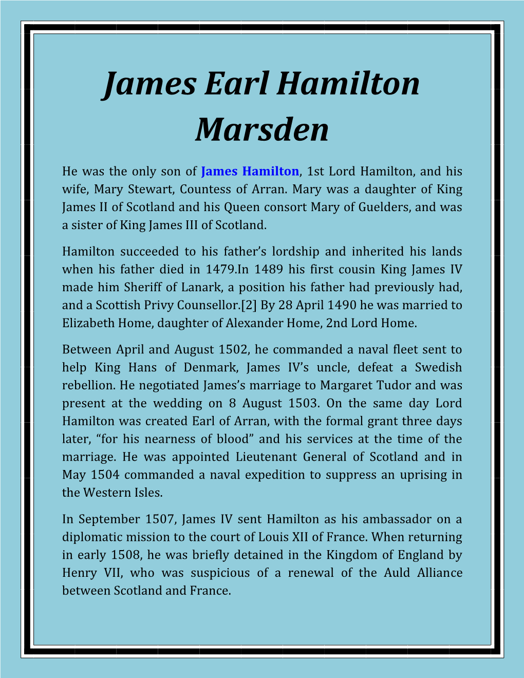 James Earl Hamilton Marsden