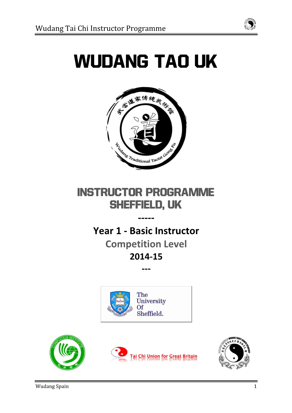 Wudang Tai Chi Instructor Programme