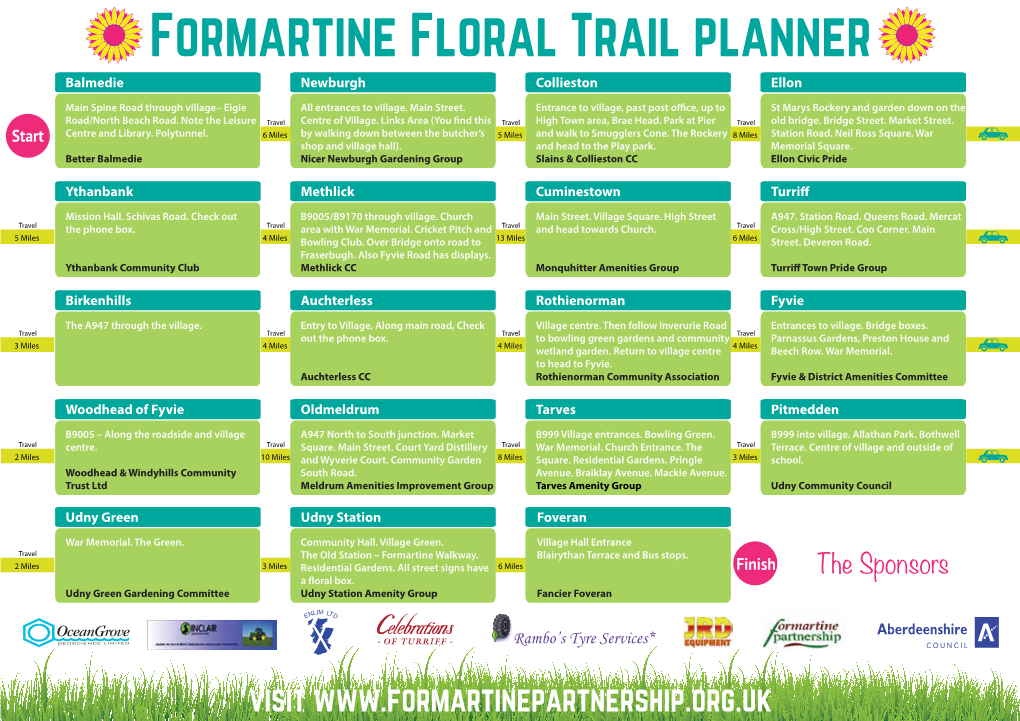 Formartine Floral Trail Planner Balmedie Newburgh Collieston Ellon