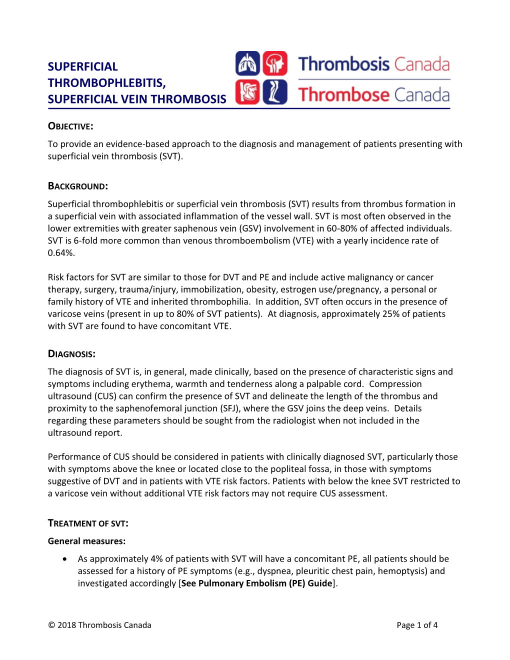 Superficial Vein Thrombosis