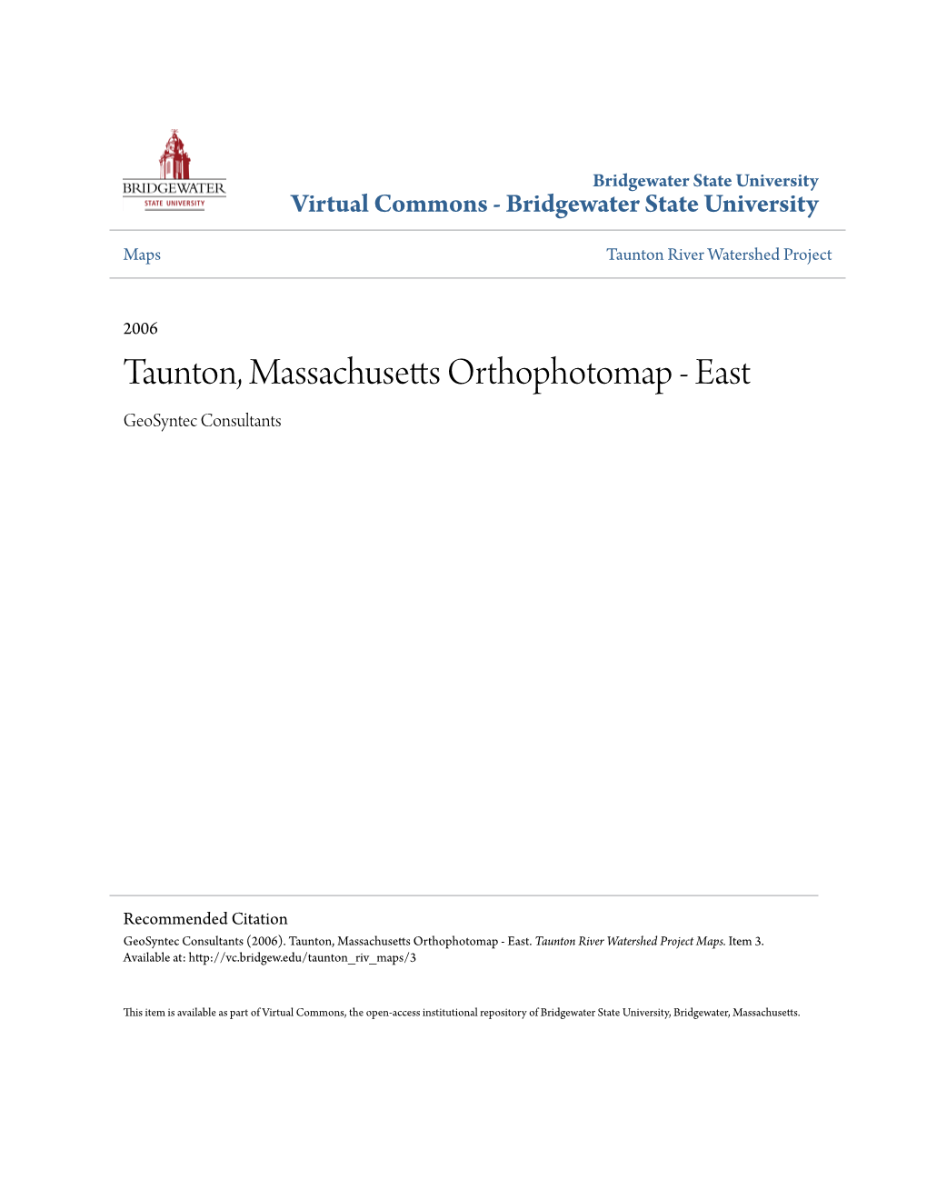 Taunton, Massachusetts Orthophotomap - East Geosyntec Consultants