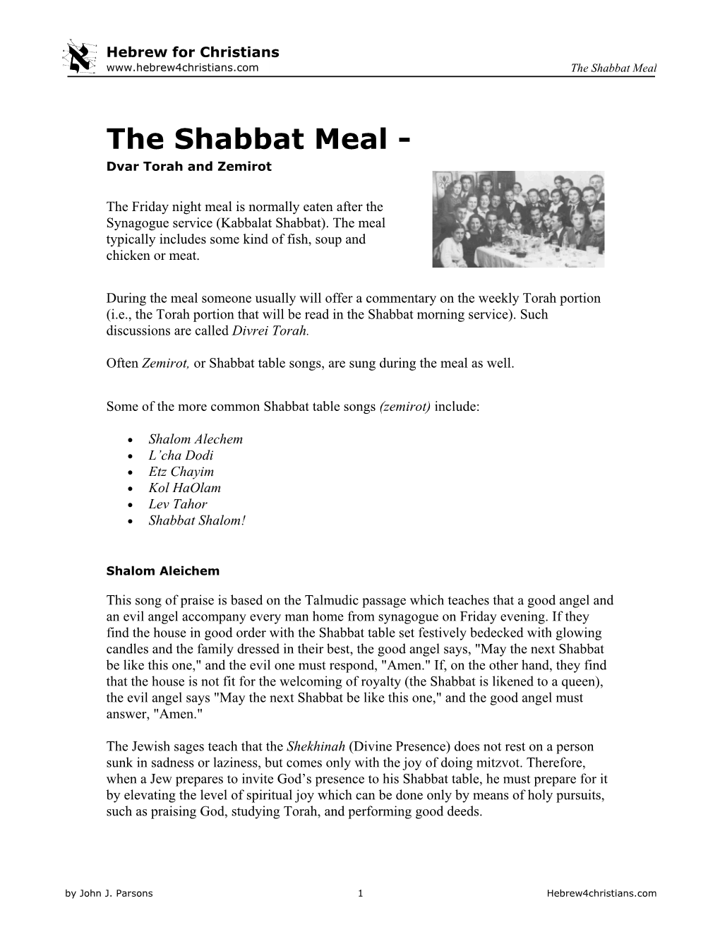 The Shabbat Meal