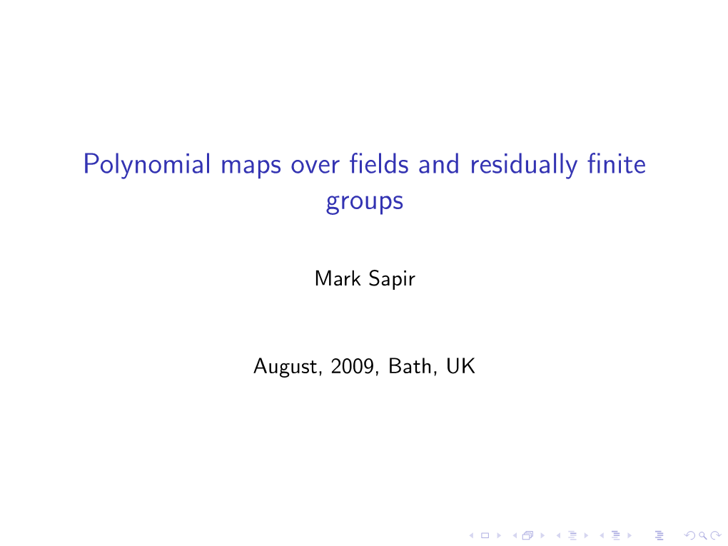 Polynomial Maps Over Fields and Residually Finite Groups