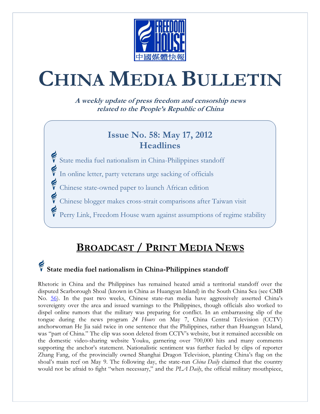 China Media Bulletin