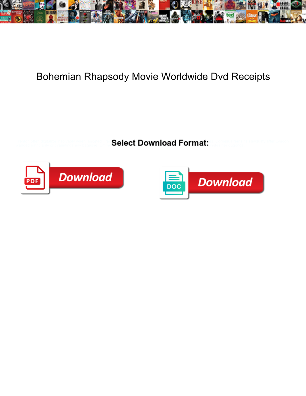 Bohemian Rhapsody Movie Worldwide Dvd Receipts