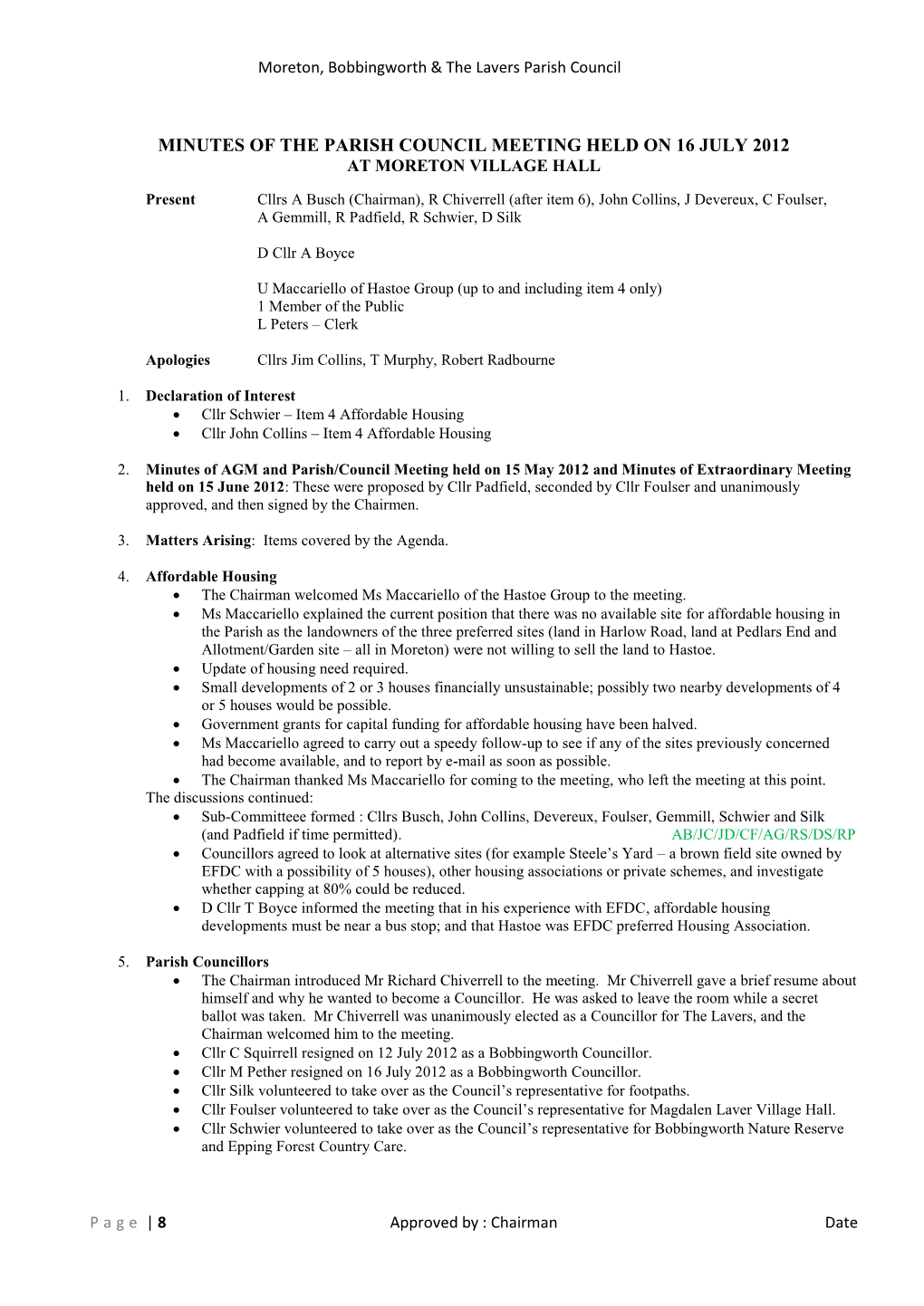 Moreton, Bobbingworth & the Lavers Parish Council