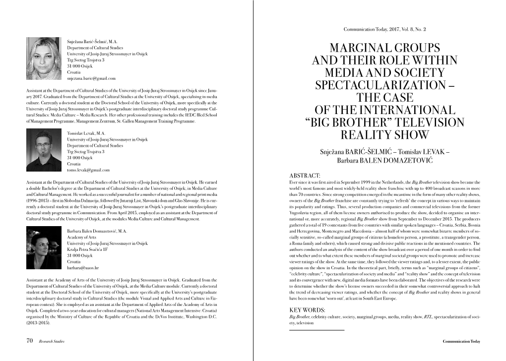 Marginal Groups and Their Role Within Media And