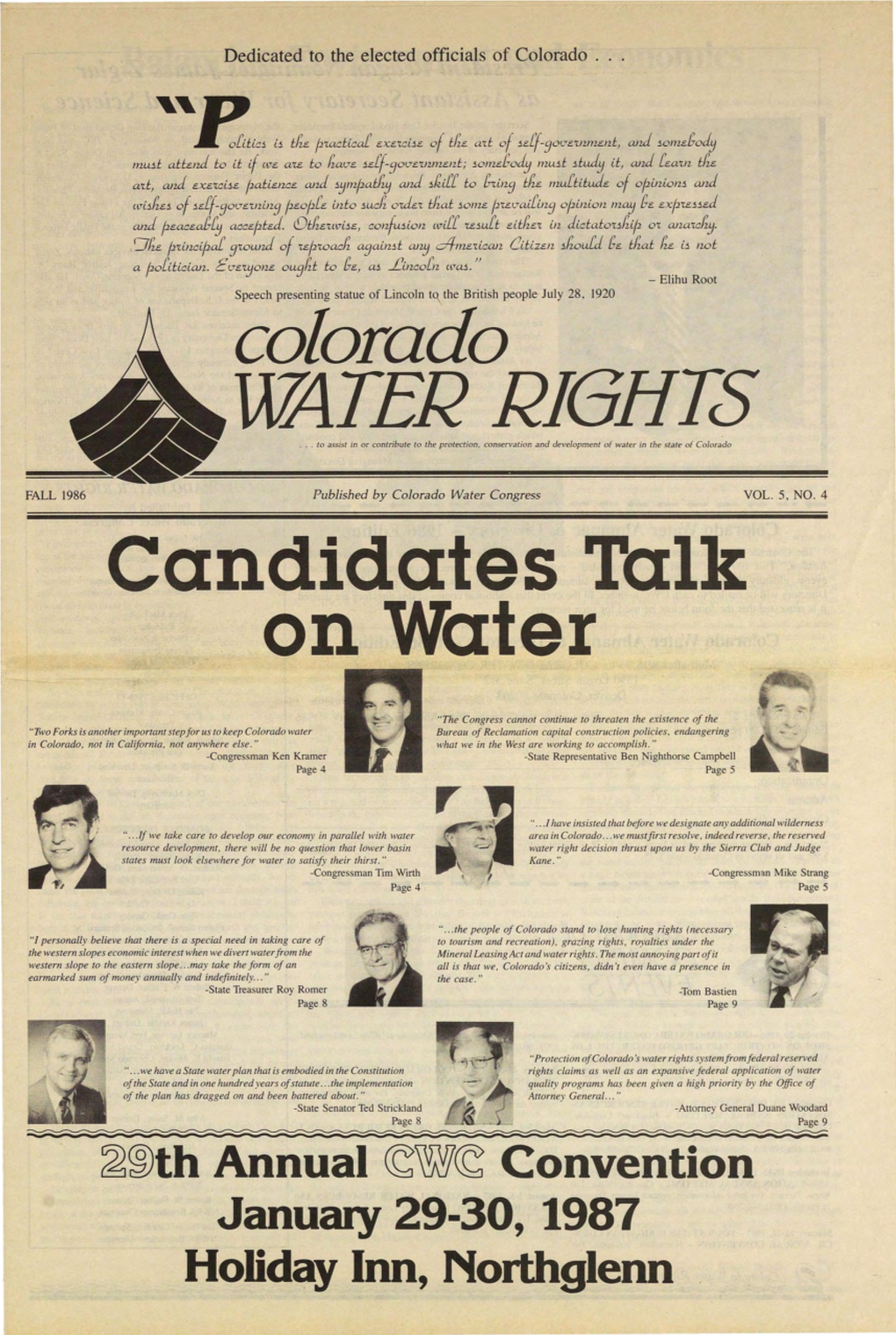 Candidates Talk on Water