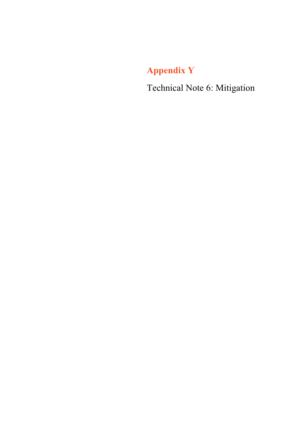 Appendix Y Technical Note 6: Mitigation
