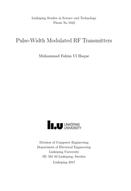 Pulse-Width Modulated RF Transmitters