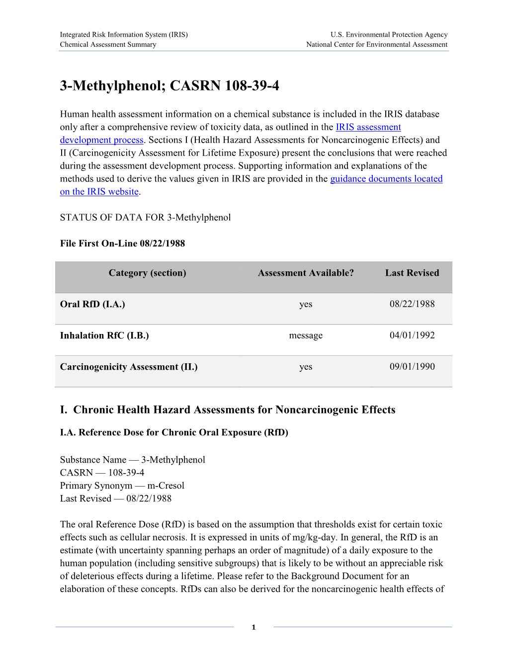 3-Methylphenol; CASRN 108-39-4