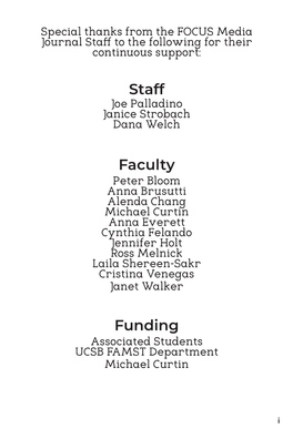 Staff Faculty Funding