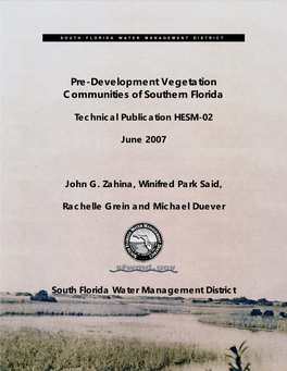 Pre-Development Vegetation Communities of Southern Florida