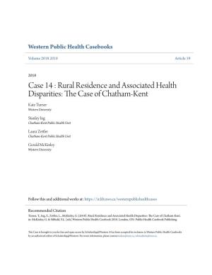 Rural Residence and Associated Health Disparities: the Case of Chatham-Kent