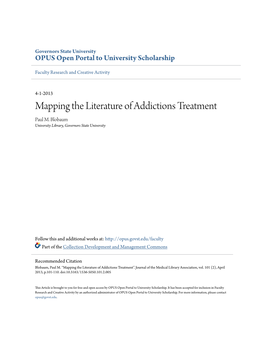Mapping the Literature of Addictions Treatment Paul M