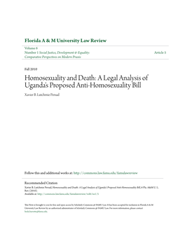 A Legal Analysis of Uganda's Proposed Anti-Homosexuality Bill Xavier B