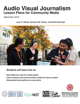 Audio Visual Journalism Lesson Plans for Community Media September 2019