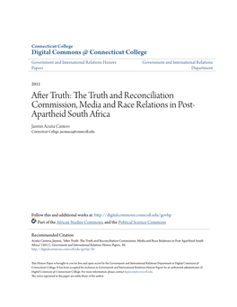 The Truth and Reconciliation Commission, Media and Race Relations in Post-Apartheid South Africa