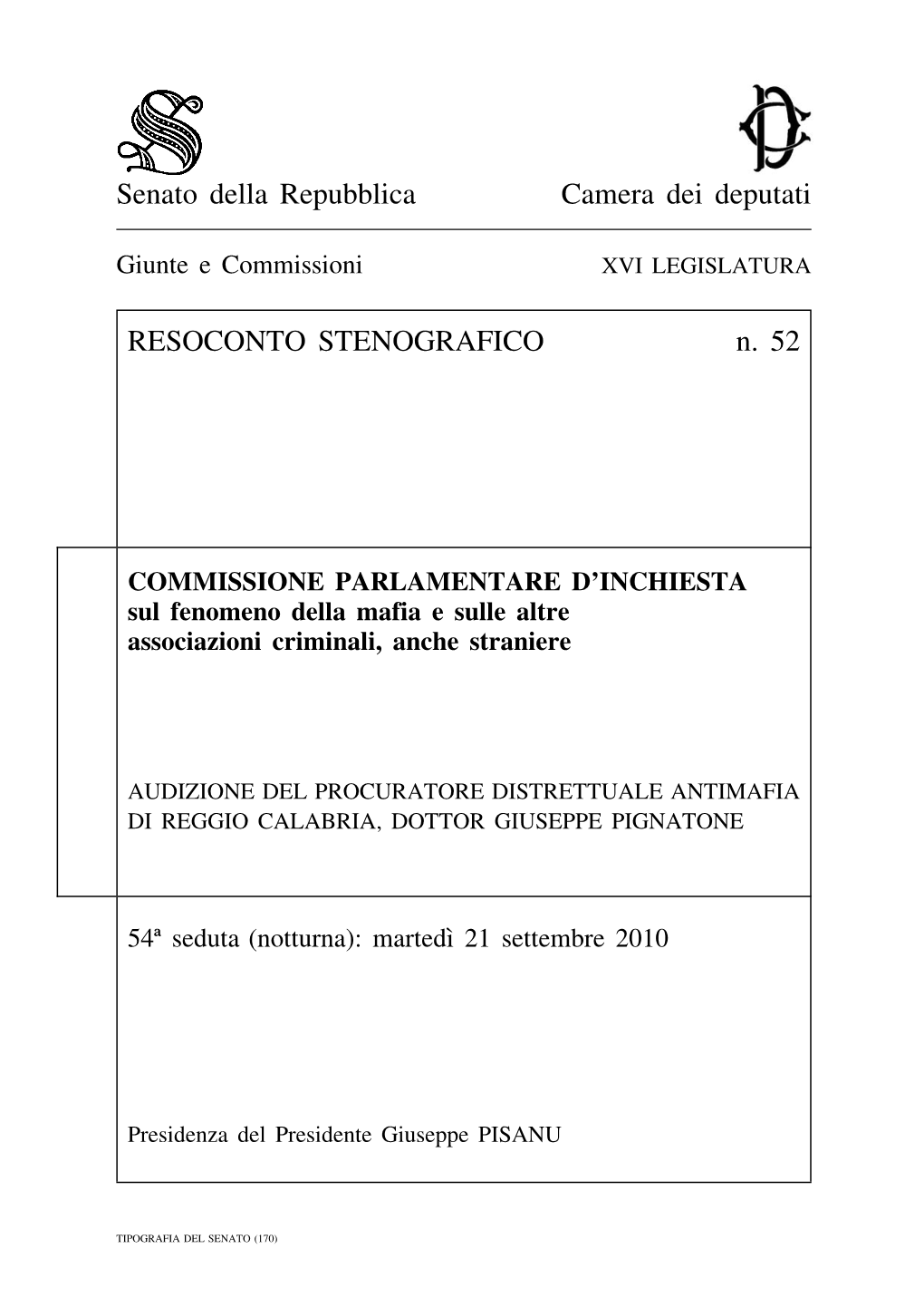 Senato Della Repubblica Camera Dei Deputati