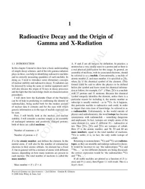1 Radioactive Decay and the Origin Of