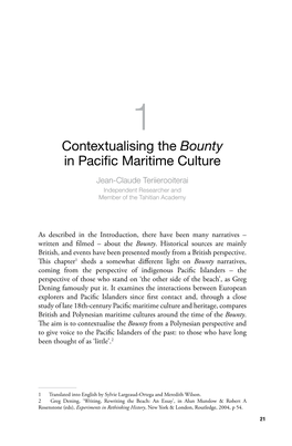 1. CONTEXTUALISING the BOUNTY in PACIFIC MARITIME CULTURE of Micronesia, Marking the First European–Pacific Islander Encounter