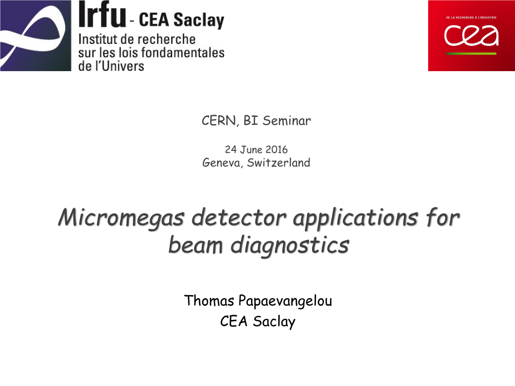 Micromegas Detector Applications for Beam Diagnostics