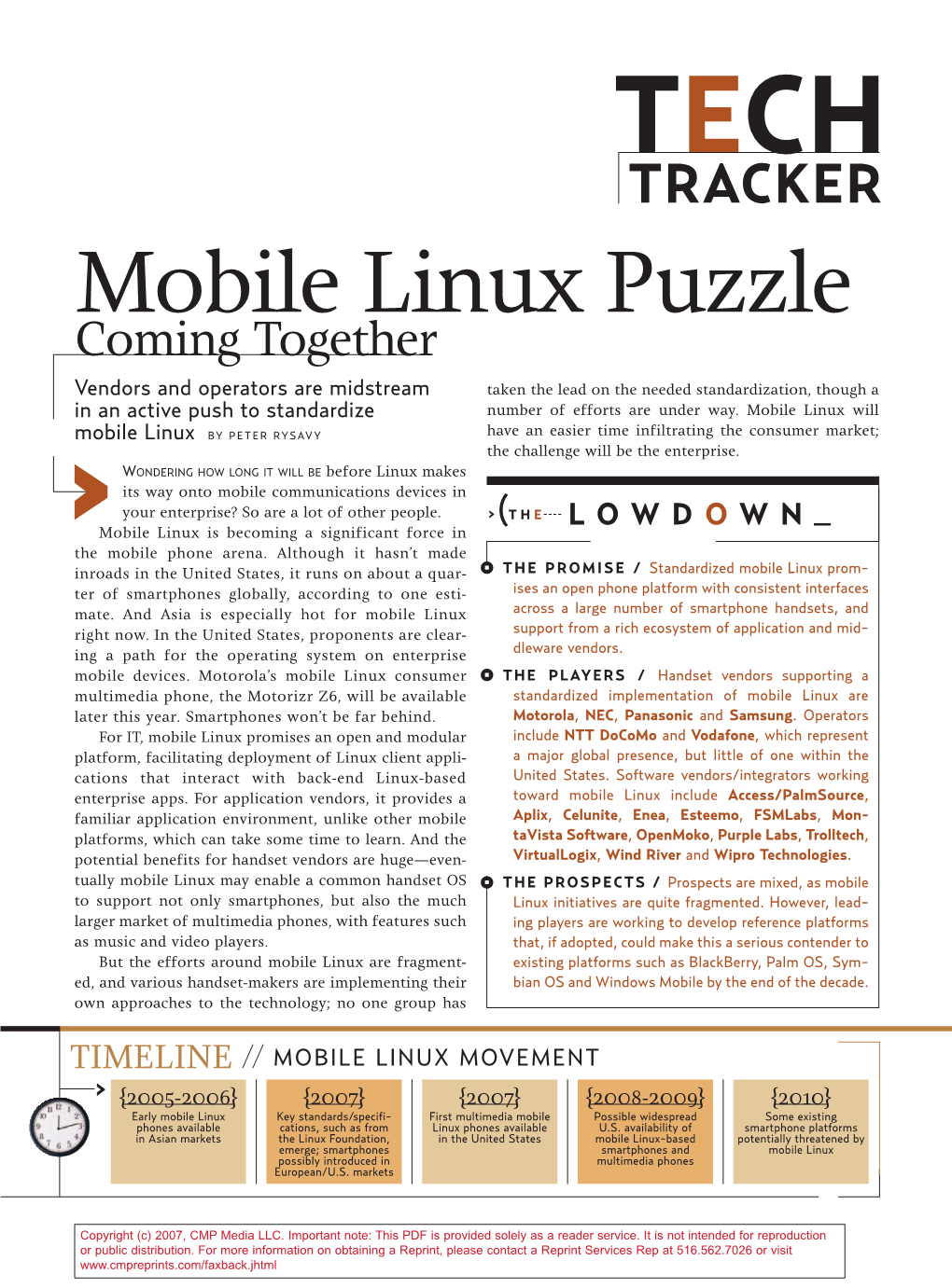 Mobile Linux Puzzle Coming Together