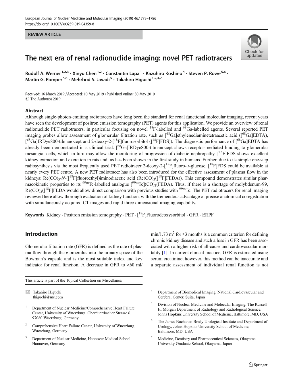 The Next Era of Renal Radionuclide Imaging: Novel PET Radiotracers