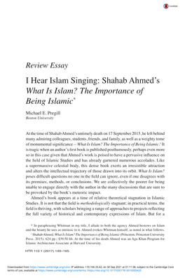 Shahab Ahmed's What Is Islam?