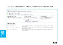 Year 5, and Unit 6D ‘What Is the Qur’An and Why Is It Important to Muslims?’ in Year 6