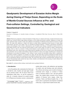 Geodynamic Development of Eurasian Active Margin During