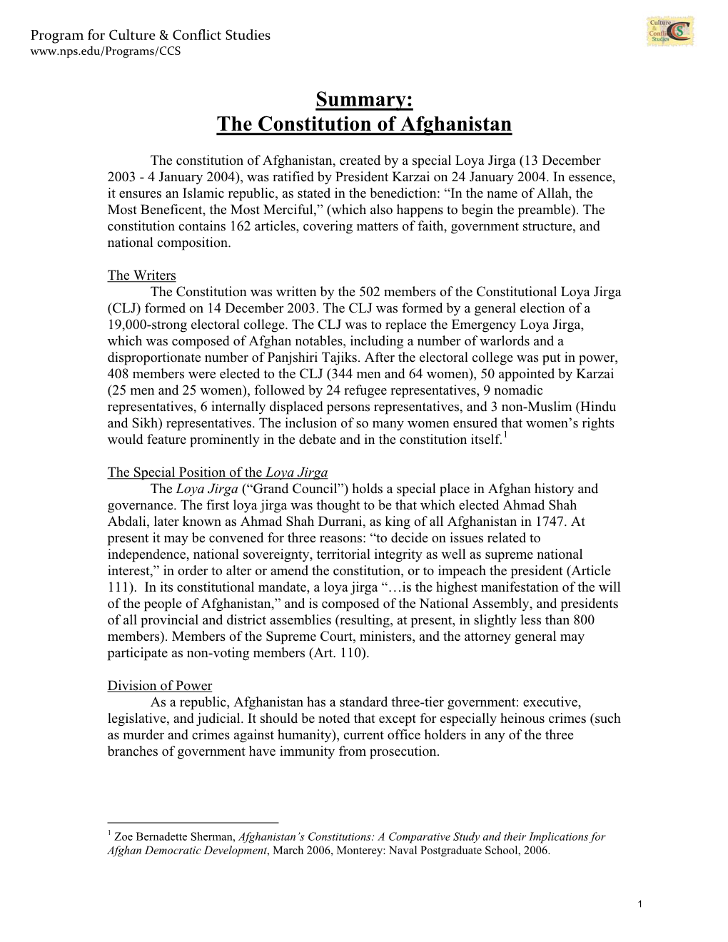 The Constitution of Afghanistan