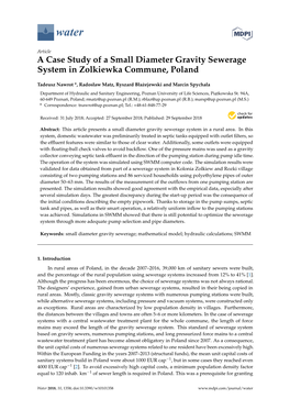 A Case Study of a Small Diameter Gravity Sewerage System in Zolkiewka Commune, Poland