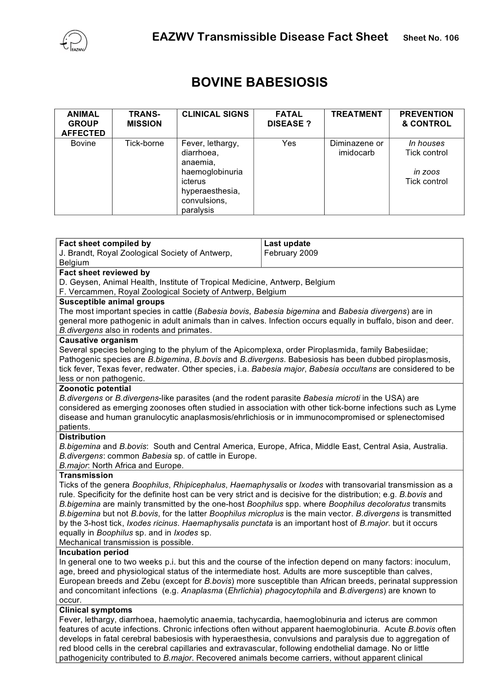 Bovine Babesiosis