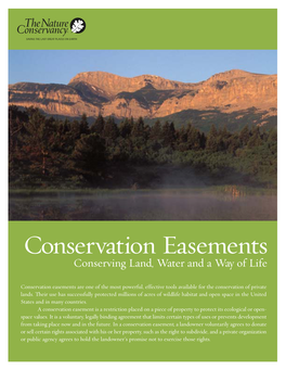 Conservation Easements Conserving Land, Water and a Way of Life
