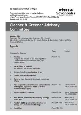 (Public Pack)Agenda Document for Cleaner & Greener