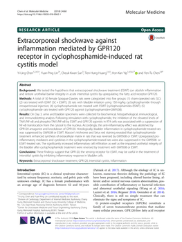 Extracorporeal Shockwave Against Inflammation Mediated by GPR120