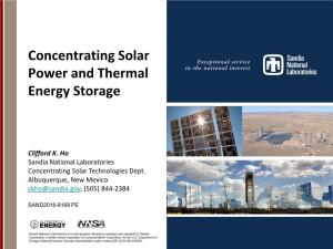 Concentrating Solar Power and Thermal Energy Storage