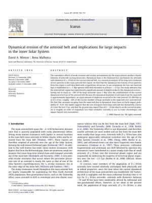 Dynamical Erosion of the Asteroid Belt and Implications for Large Impacts in the Inner Solar System