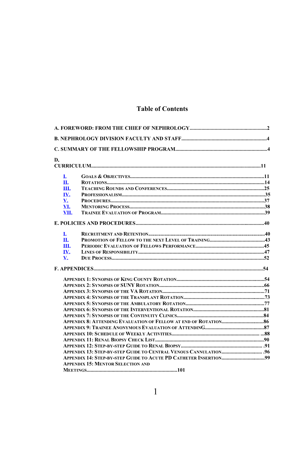 Table of Contents