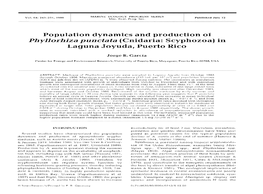Population Dynamics and Production of Phyllorhiza Punctata (Cnidaria: Scyphozoa) in Laguna Joyuda, Puerto Rico