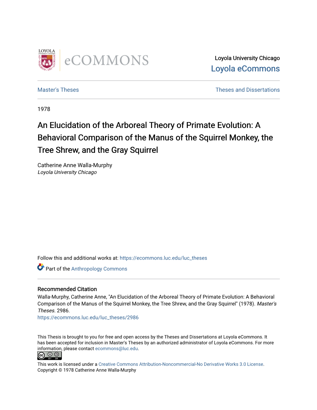 An Elucidation of the Arboreal Theory of Primate Evolution: a