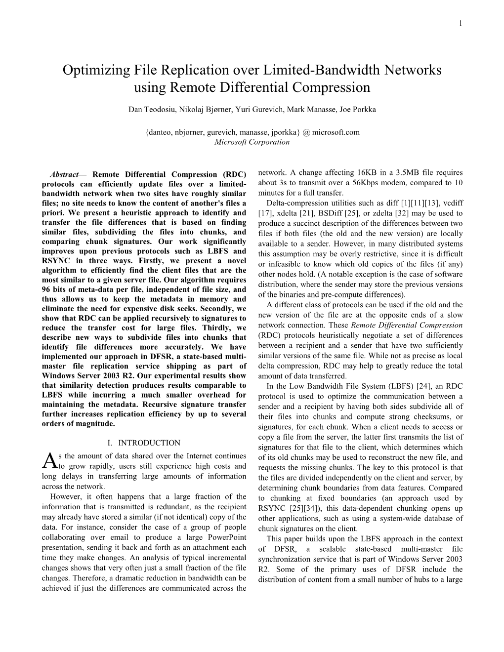 Optimizing File Replication Over Limited-Bandwidth Networks Using