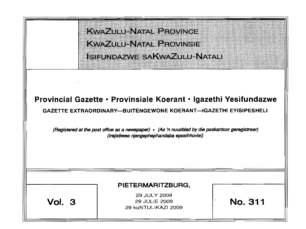 Pr0 Vinciai Gazette • Pr0 Vinsiaie Koerant • I9azethi Yesifundazwe