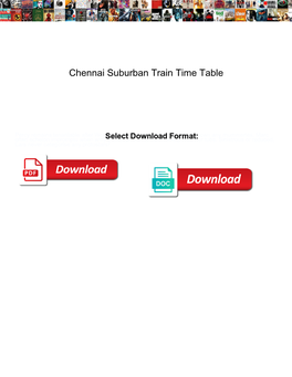 Chennai Suburban Train Time Table