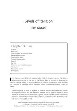 Extra Chapter Levels of Religion