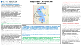 Caspian Sea CRISIS WATCH 3