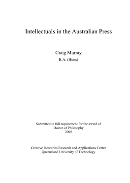 Intellectuals in the Australian Press