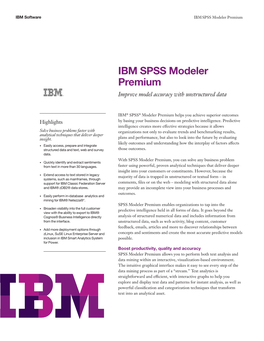 IBM SPSS Modeler Premium