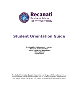 Student Orientat Student Orientation Guide Tation Guide